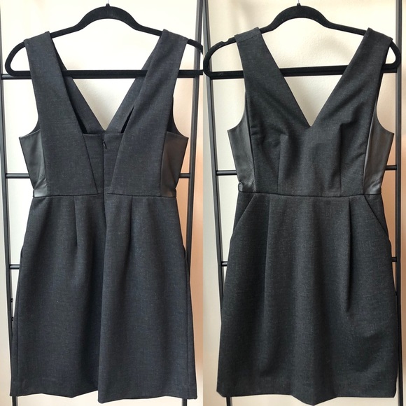 Madewell Leather Inset Ponte Dress, Size 0 - Picture 5 of 8